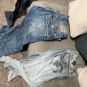 2 mens rock revival jeans size 34 waist